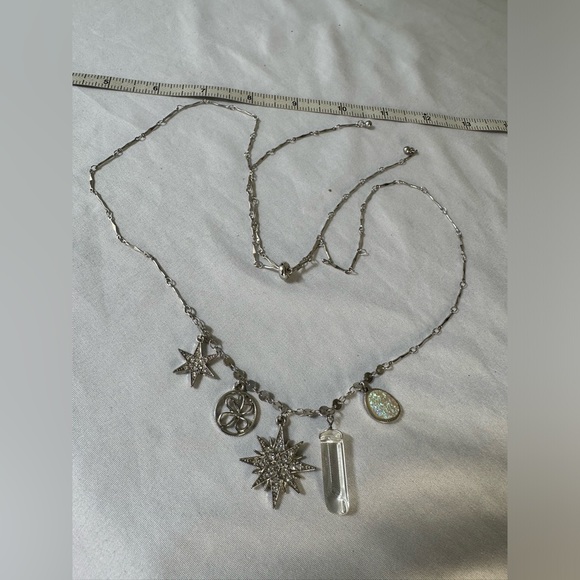Adjustable charm style necklace rhinestone stars crystals - Picture 7 of 8